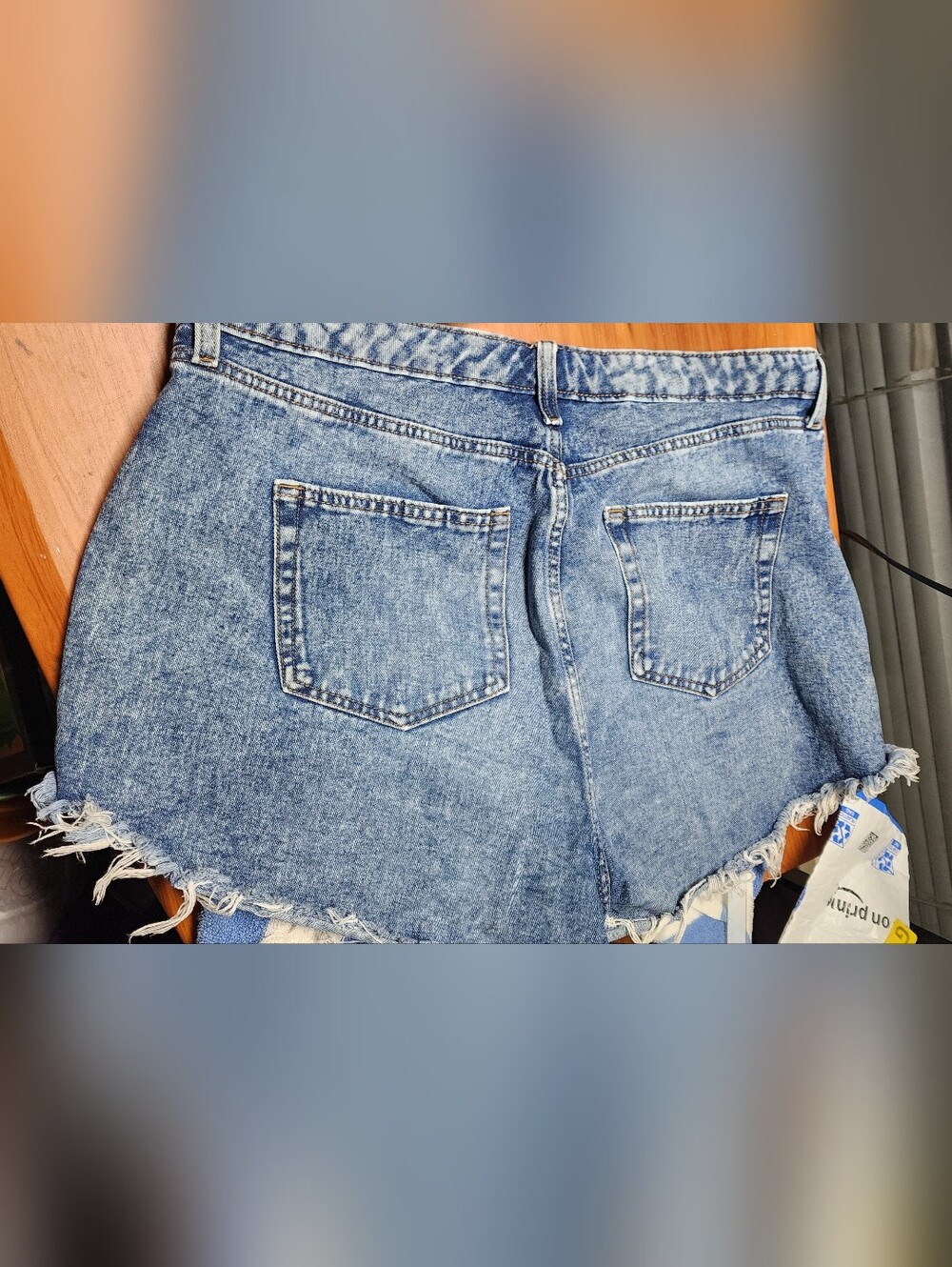 Wild Fable Distressed Jean Shorts Sz 14W Women Blue Jeans Pre-Owned - Picture 5 of 7